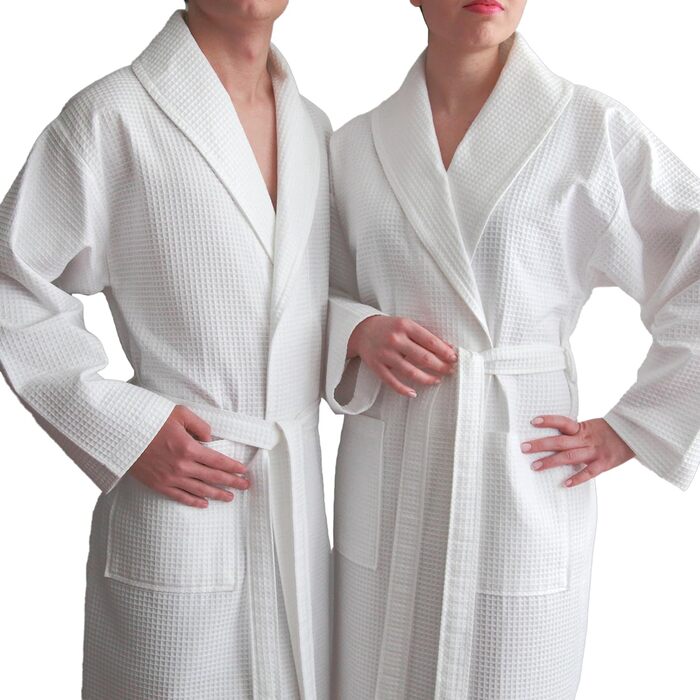 Waffle Weave Resort Hotel Bathrobe